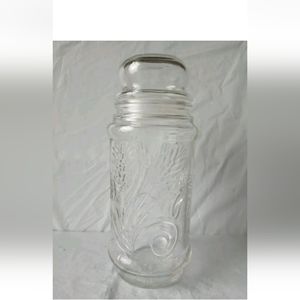 Vintage 1982 Planters Peanut Mr Peanut Glass Jar 9" Jar w Lid Wheat Patt…